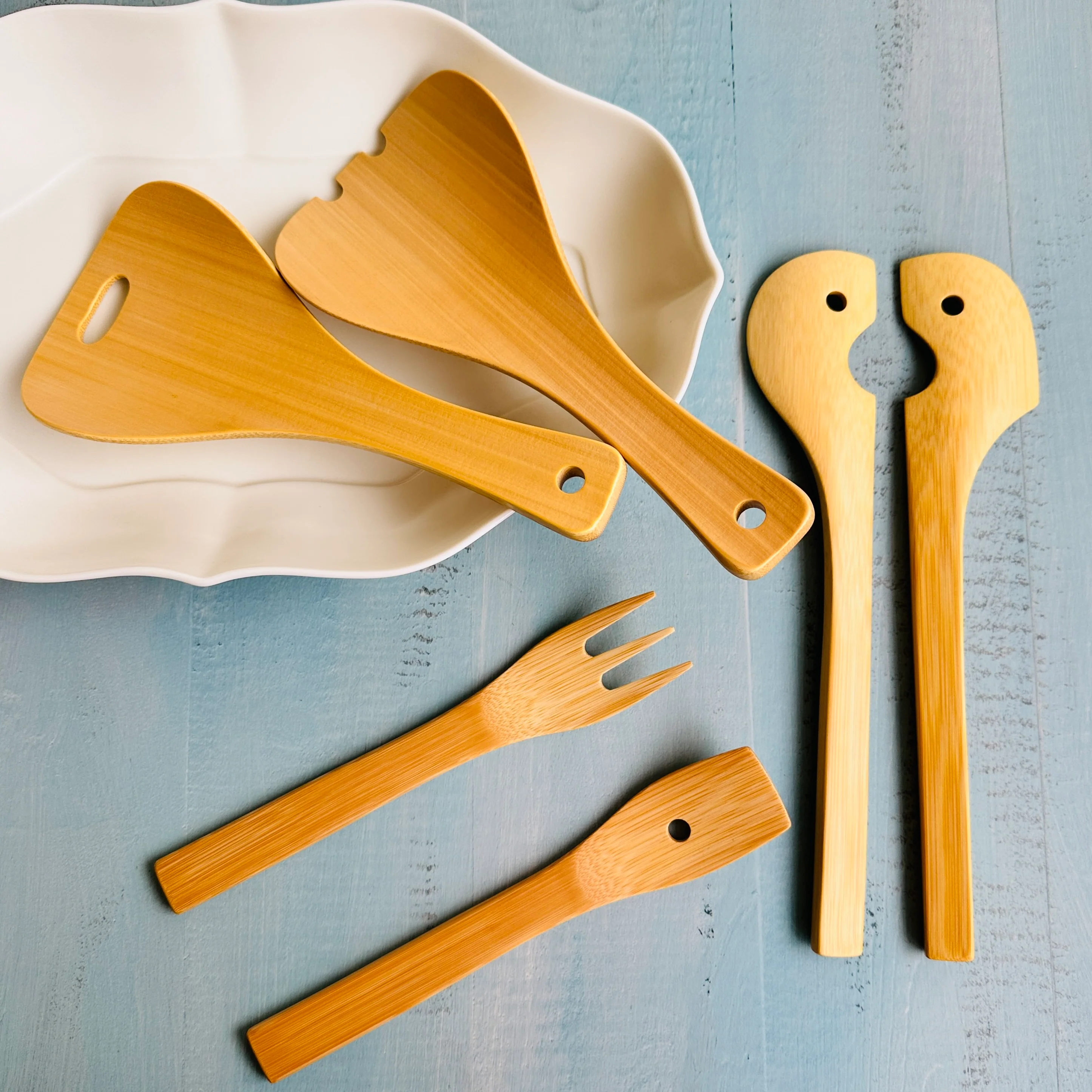 Bamboo Twin-Face Salad Server by Kai Nobuo Kobo - Image 4