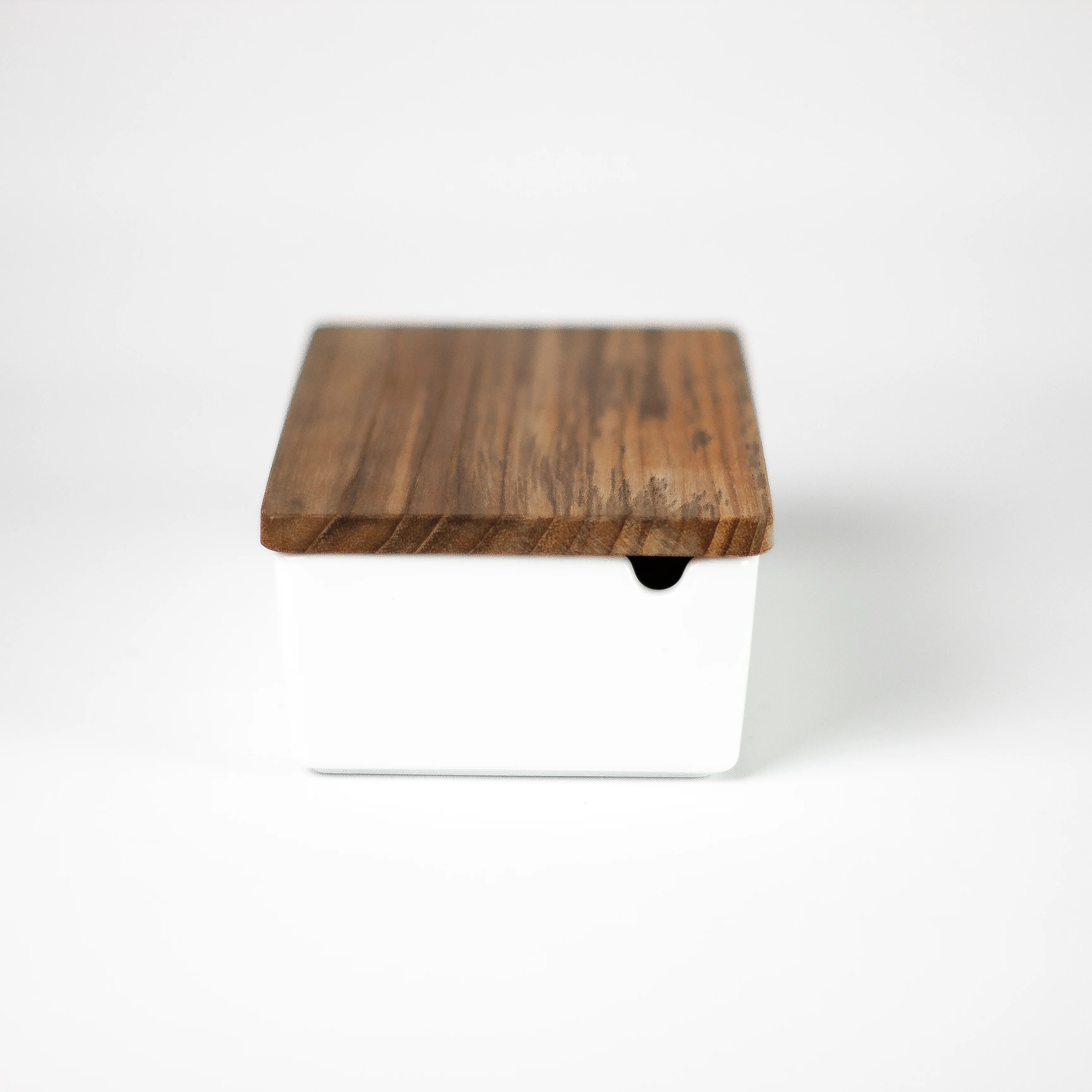 Porcelain Butter Case with Wood Lid - Image 3