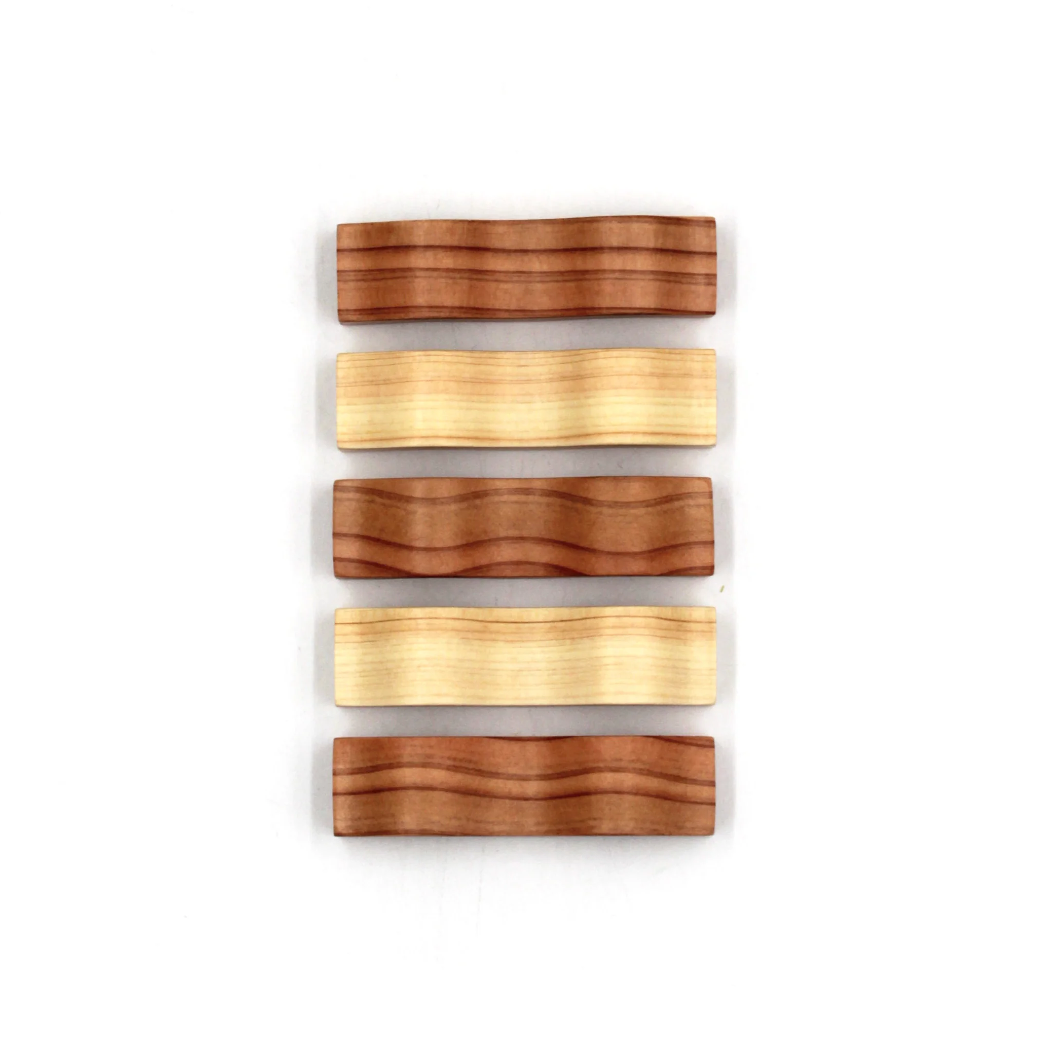 Cedar and Hinoki Cypress Wave Chopstick Rest Set (5-piece) - Image 3