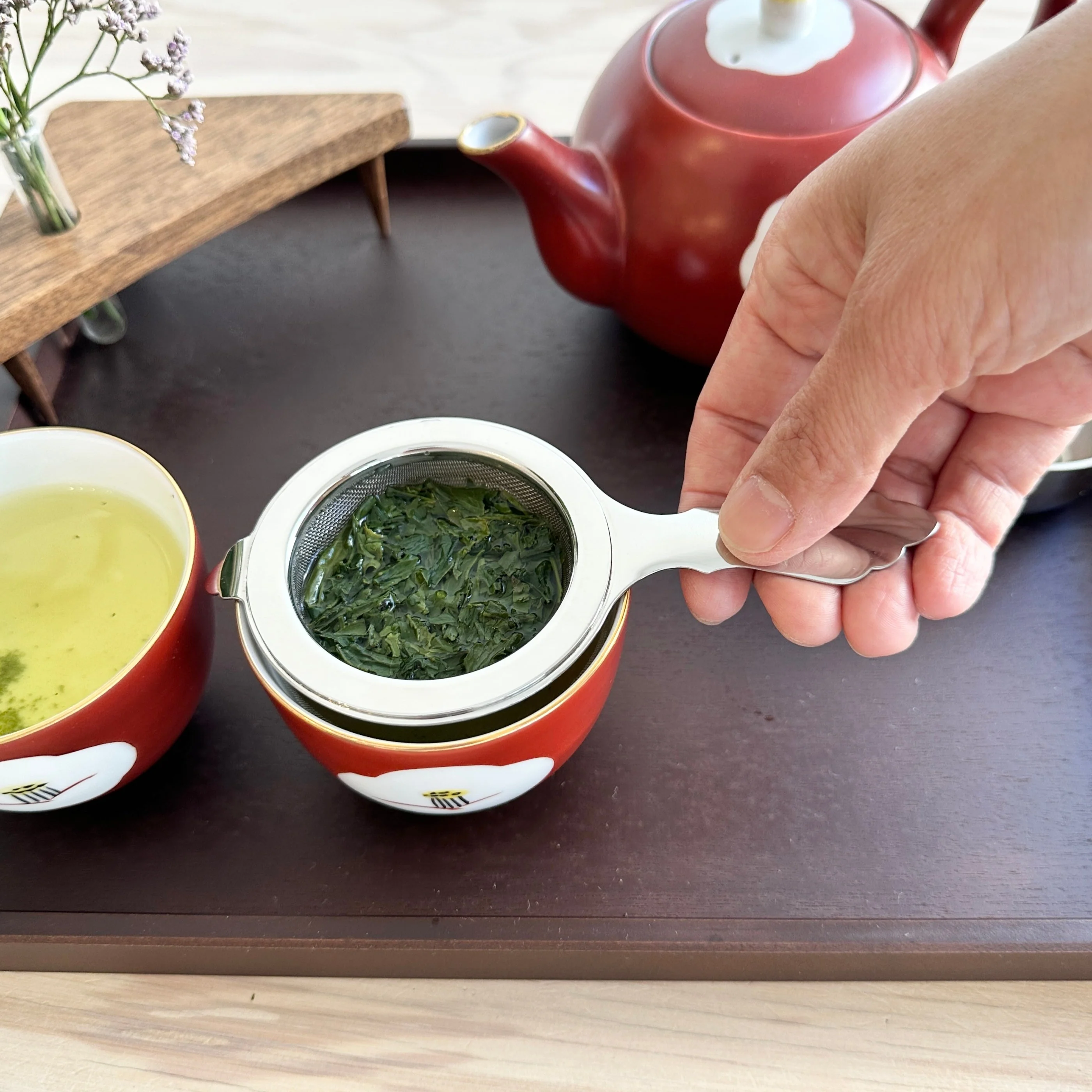 Fine Mesh Stainless Steel Matcha Strainer with a Resting Bowl - Image 6