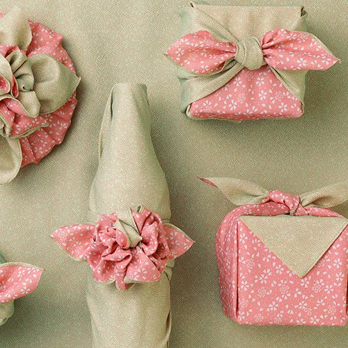 Furoshiki Amunzen Reversible 70 (Light-Green Sharkskin / Pink Sakura) - Image 4