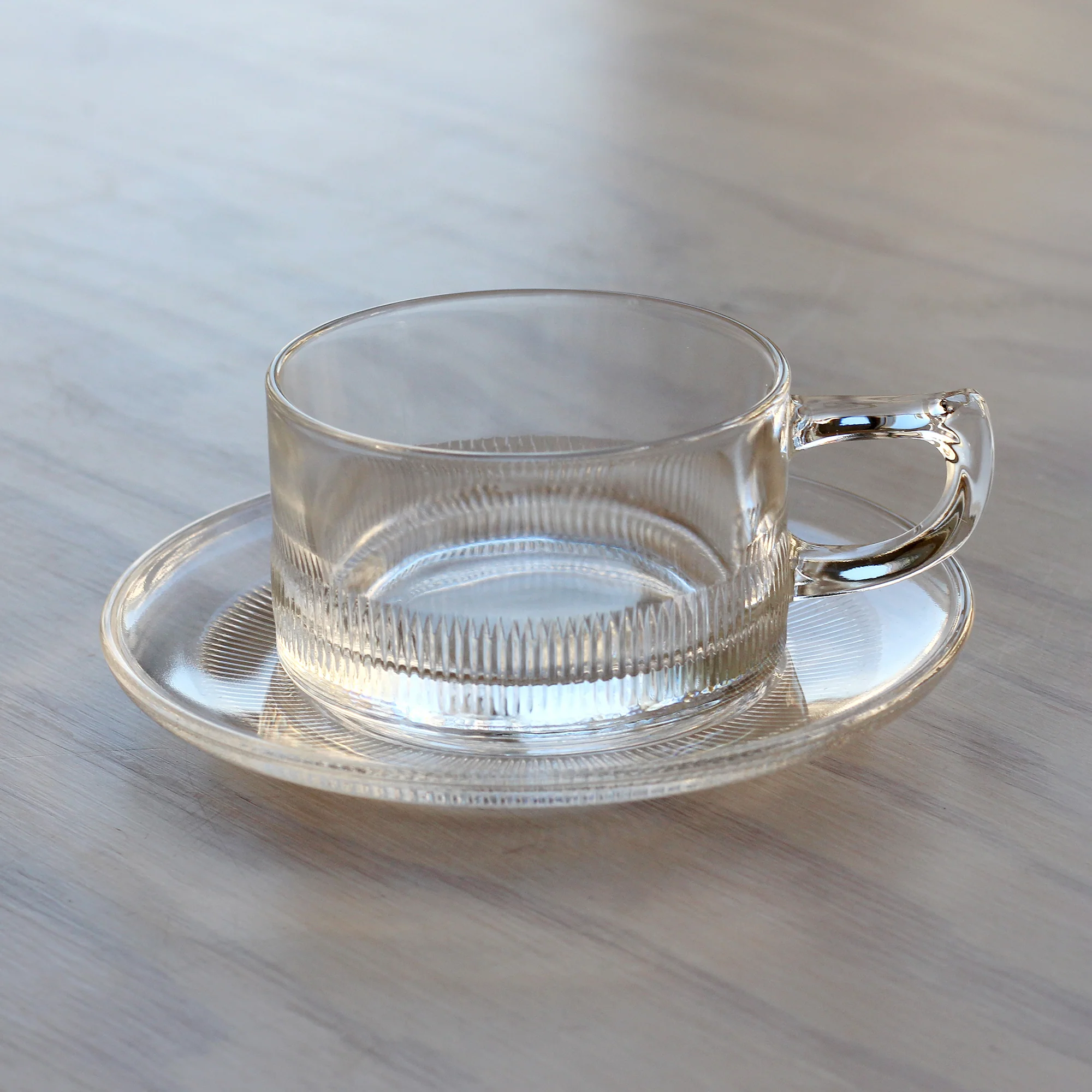 Glass Coffee Cup and Saucer - Image 3