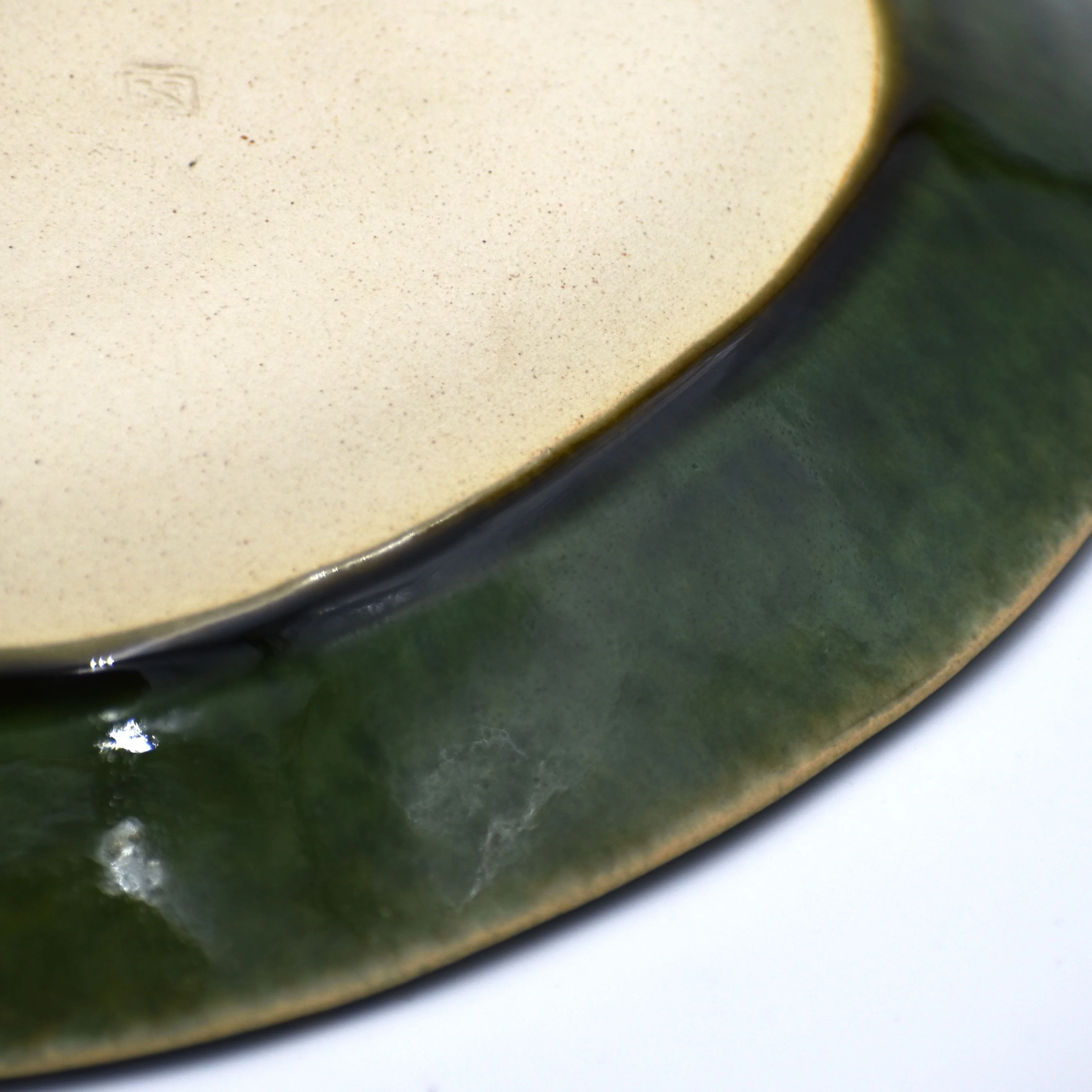 Oribe-Tokusa Shinogi Oval Shallow Bowl - Image 5