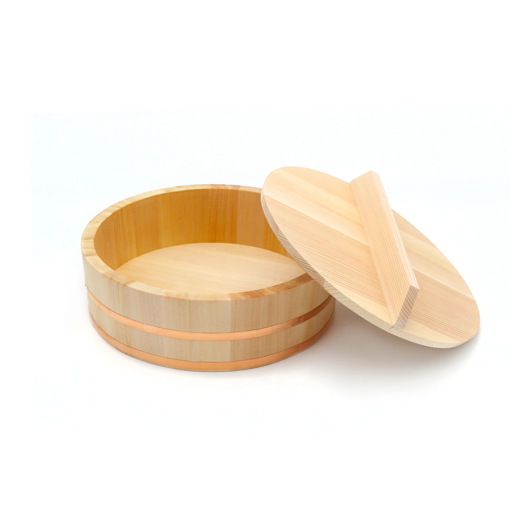 Sawara Cypress Handai Sushi Bowl with Lid - Image 4