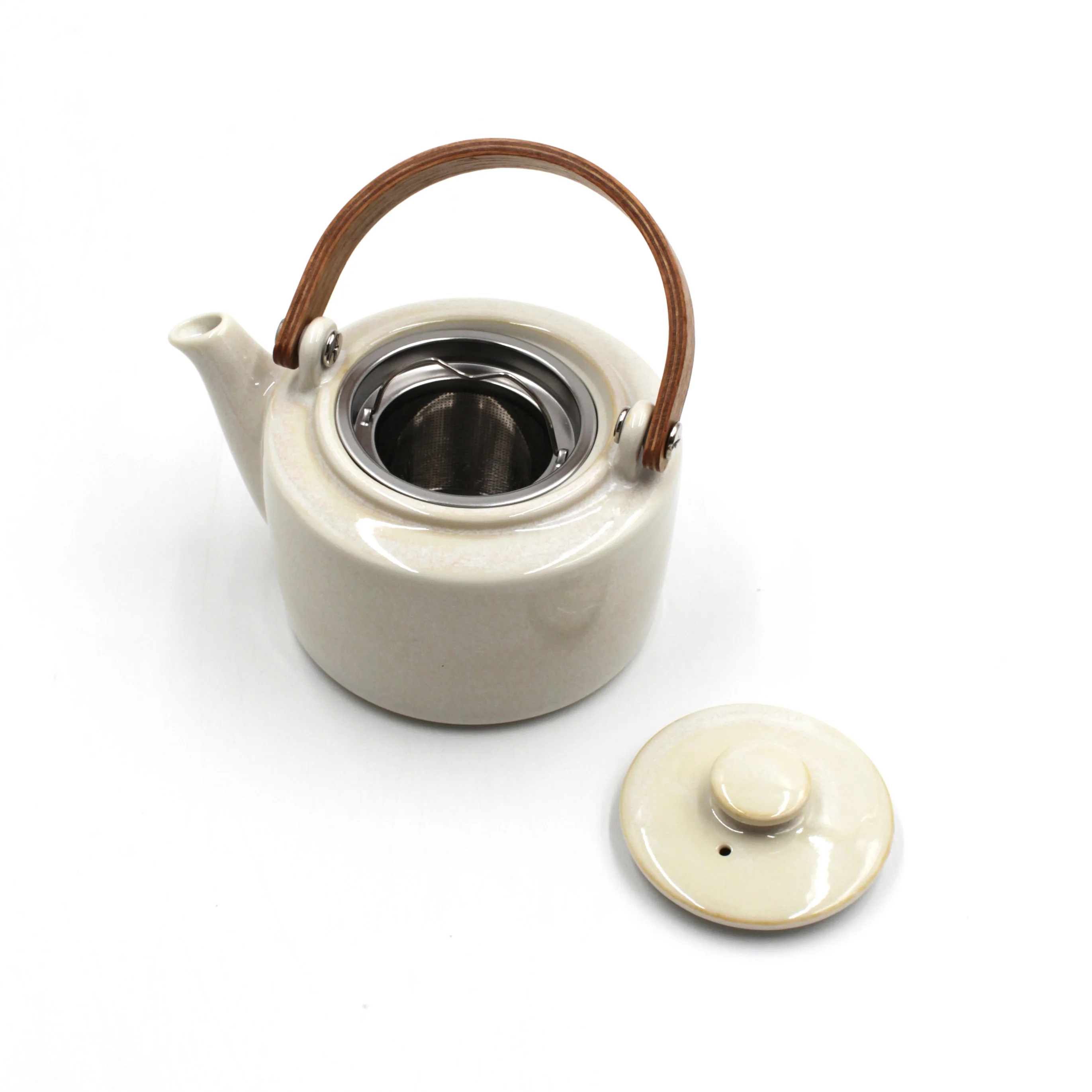 SYO Wooden Handle Dobin Teapot Set (Silk White) - Image 4