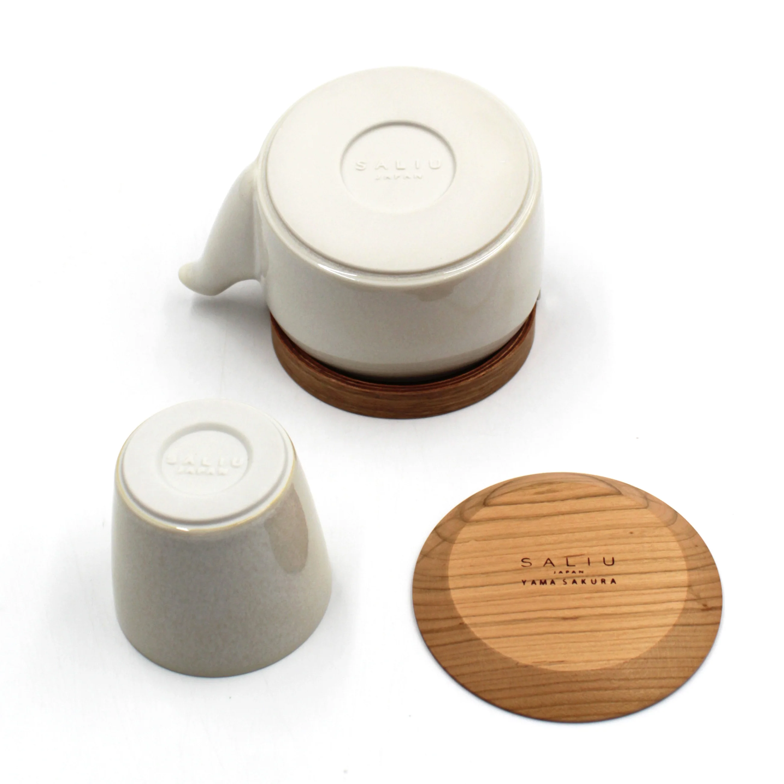 SYO Wooden Handle Dobin Teapot Set (Silk White) - Image 5