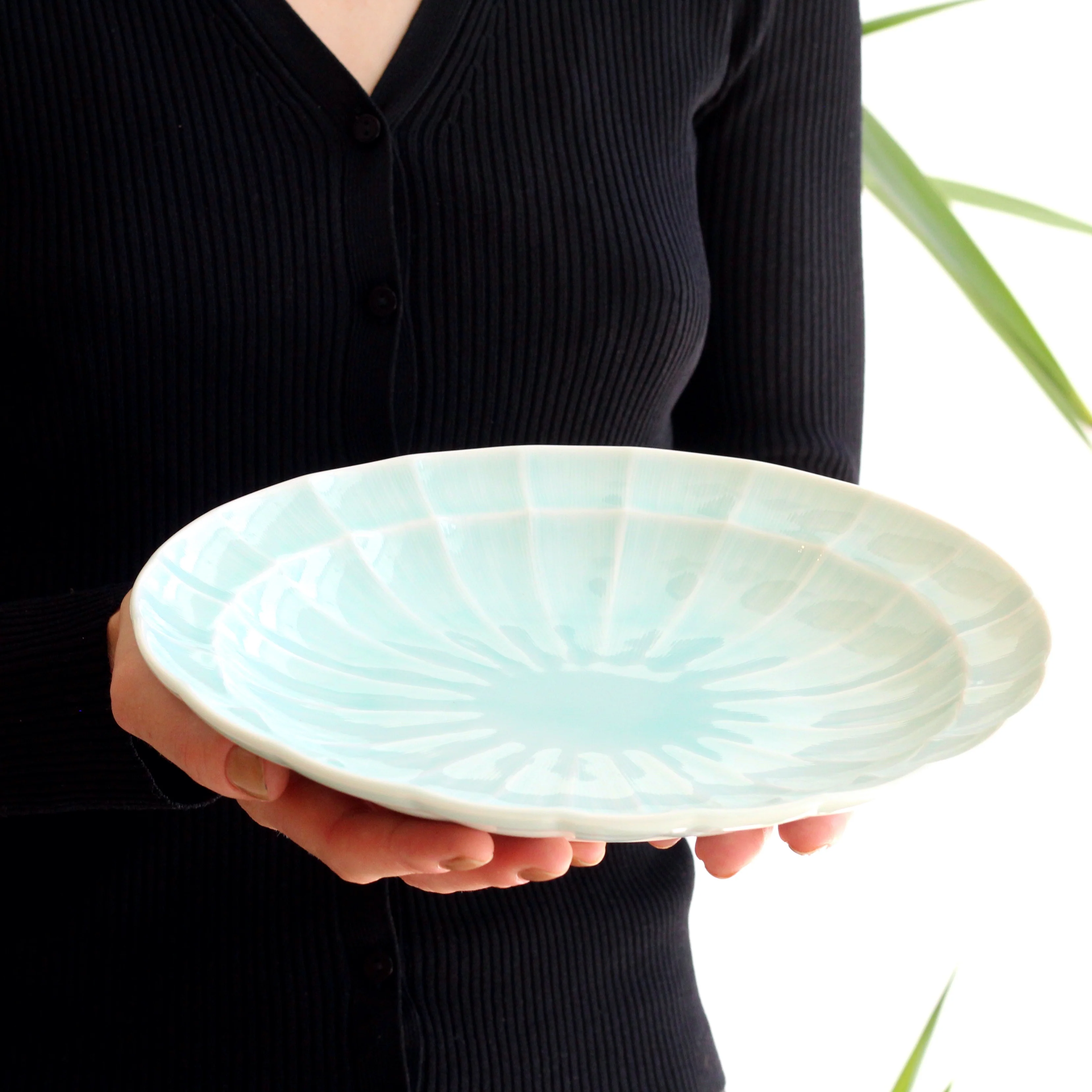 Suzune Bluegreen Oval Plate - Image 3