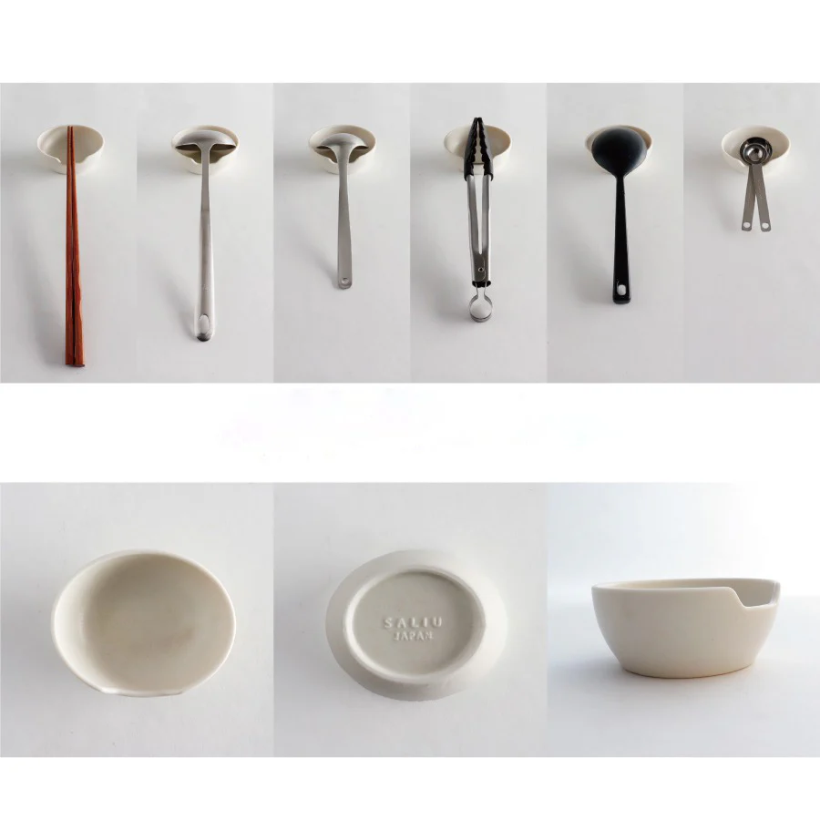 White Porcelain Ladle and Utensil Stand - Image 8